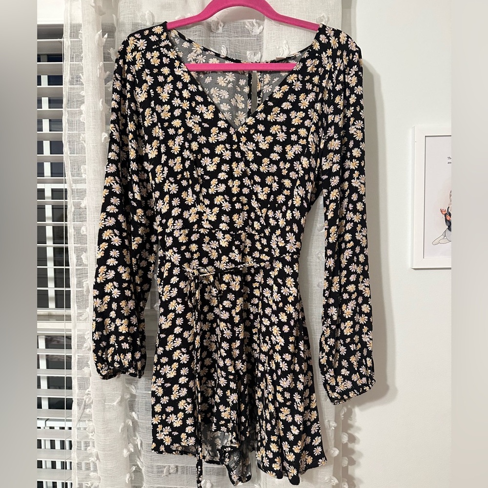 Black Floral Romper
